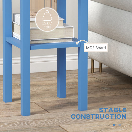 2-Tier Side Table with Drawer and Shelf