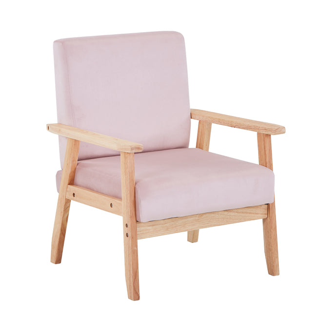 Velvet Accent Chair Relaxing Armchair With Solid Wood Frame For Living Room
