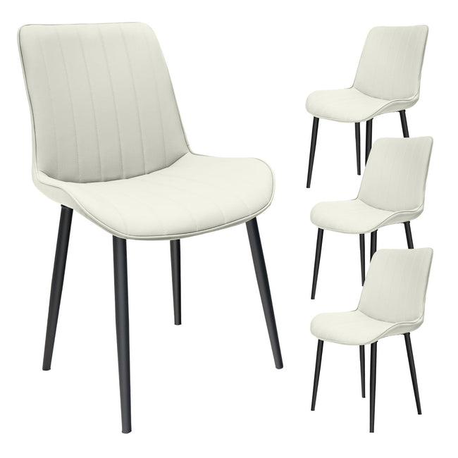 Leather Dining Chair With Metal Legs