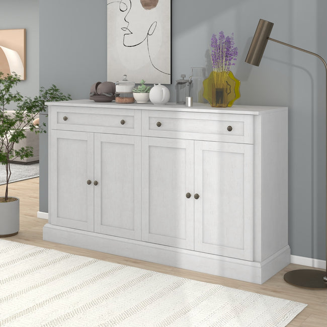 TREXM Kitchen Sideboard Buffet With 2 Drawers & 4 Doors Adjustable Shelves