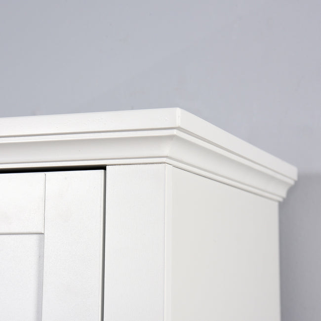 Bathroom Floor Cabinet 2 Doors 6 Shelves Wooden Storage 15.75x11.81