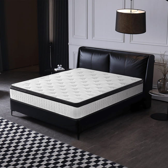 12 Inch Hybrid Mattress Individual Pocket Spring Memory Foam Knitted Cover CertiPUR-US White