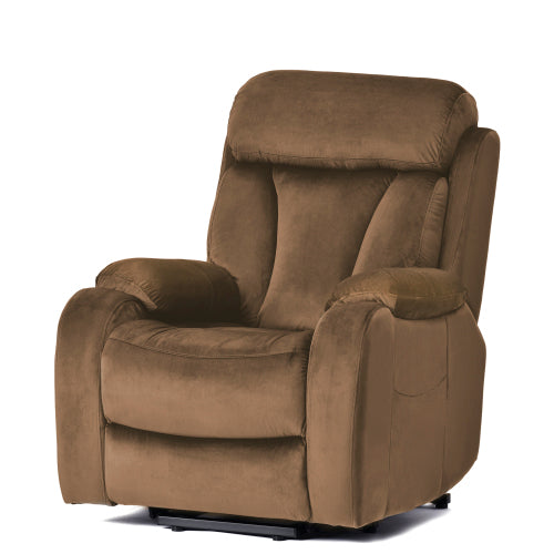 Lift Chair Recliner For Elderly Power Remote Control Recliner Sofa Relax Soft Chair Anti-skid Australia Cashmere Fabric Furniture Living Room Brown