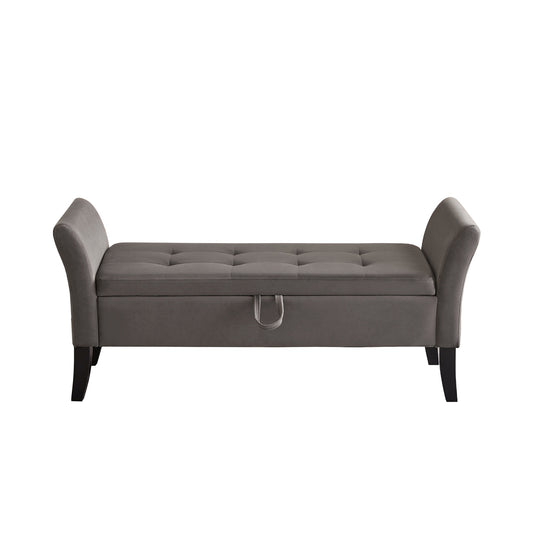 51.5 Bed Bench With Storage Grey Velvet