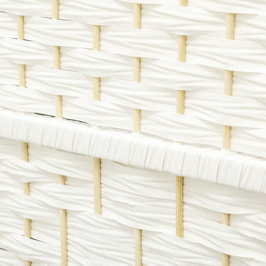 Folding Room Divider Screen 6 Panel 6' Tall Privacy Screen Freestanding Wood Partition for Home Office, White