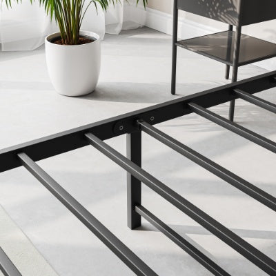 Full Size Bed Frame, Storage Headboard With Charging Station, Solid And Stable, Noise Free, No Box Spring Needed, Easy Assembly,Vintage Brown And Gray