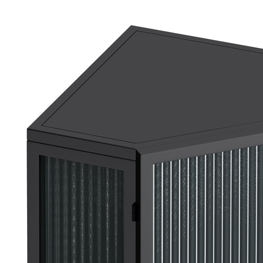 22.25 Floor Corner Cabinet With Glass Door Shelves For Bathroom, Living Room