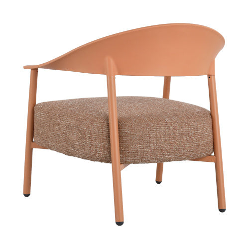 Modern 2 Piece Accent Chair Set With Coffee Table Apricot Brown PP Steel Frame Sofa Set, Soft Cushioned Seating For Living Room, Lounge, Balcony