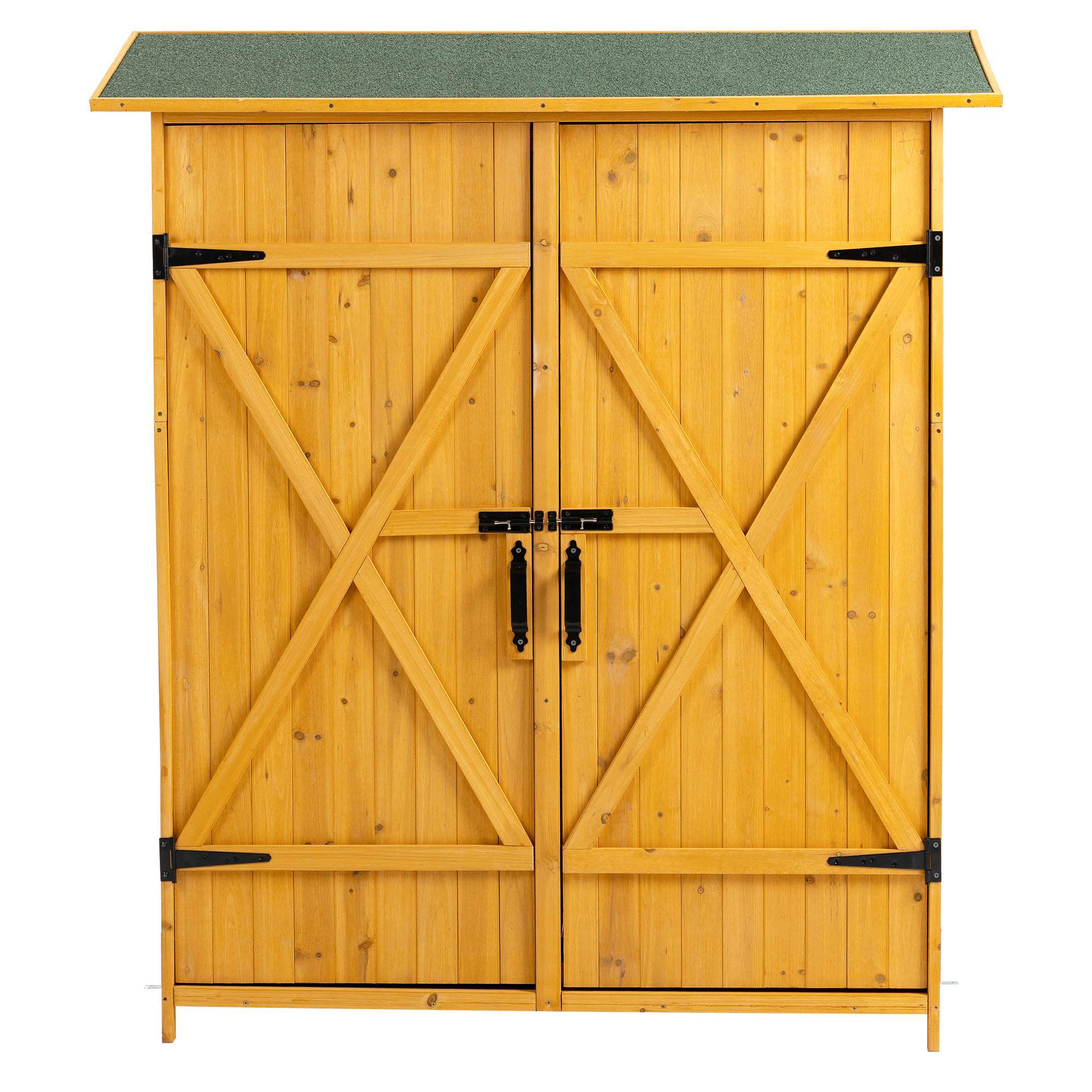 56L X 19.5W X 64H In Outdoor Storage Shed With Lockable Door,Wooden Tool Storage Shed With Detachable Shelves And Pitch Roof