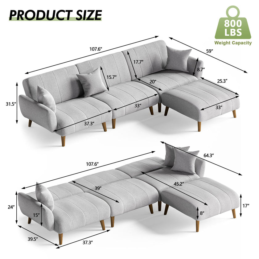 4 - Piece Upholstered Sectional