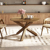 47 Inches Round Dining Table With Solid Acacia Wood Legs For 4-6 Person