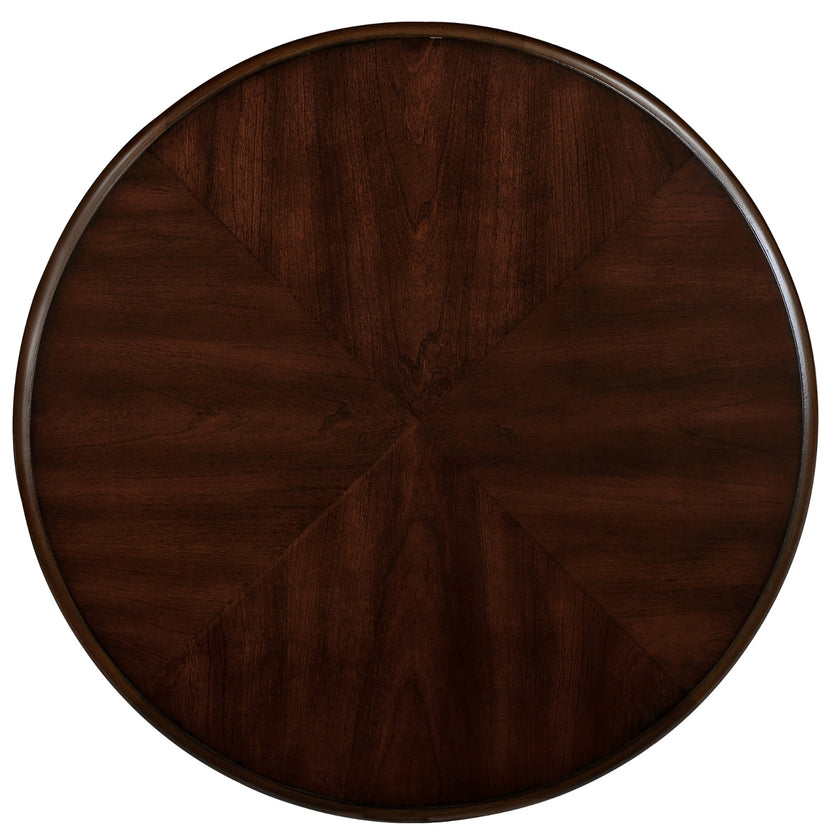 22'' Retro Round End Table,Solid Wood Sofa Side Table With Shelf,Living Room Corner Table Easy Assem