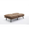 Leatehr Feeling Brown Convertible Folding Modern Sofa Bed