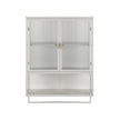 Modern Two-Door Wall Cabinet With Glass Doors And Open Shelf