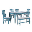 TOPMAX Mid-Century 6-Piece Dining Set With Drawer & Upholstered Chairs