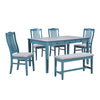 TOPMAX Mid-Century 6-Piece Dining Set With Drawer & Upholstered Chairs