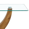 Modern Minimalist Transparent Tempered Glass Coffee Table With Marble Patterned MDF Legs And Stainless Steel Decorative Columns. Computer Desk. Game Table