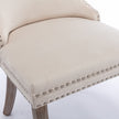 A A Upholstered Wing-Back Chair With Nailhead Trim & Solid Wood Leg