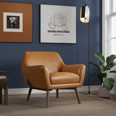Panom Tan Leather Lounge Chair