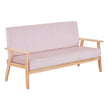 Modern Velvet Loveseat Sofa With Wooden Arms Office Couch 2-3 Seat