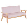 Modern Velvet Loveseat Sofa With Wooden Arms Office Couch 2-3 Seat