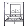 Metal Canopy Bed Frame, Platform Bed Frame With X Shaped Frame Full Black