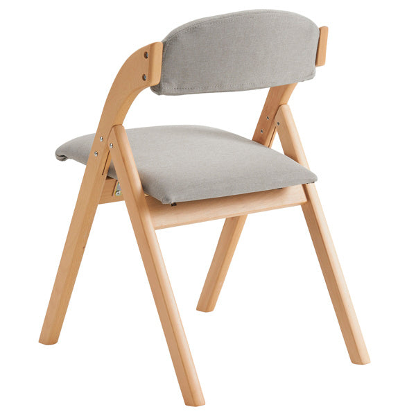 2pcs Solid Wood Folding Backrest Curved Beige Cushion Wood Colour Exhibition Chair 54X47X81cm Rubberwood