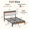 Soft-padded Headboard With Storage, Charging Port, Iron Frame Bed