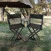 Casual Home Director's Chair Black Frame Canvas, Foldable, 2pcs - Adult Size
