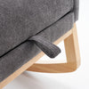Accent Rocking Chair With Footrest High Back Rubber Wood Rocking Legs Bedroom Living Space 26.77D X 38.36W X 39.76H Inch