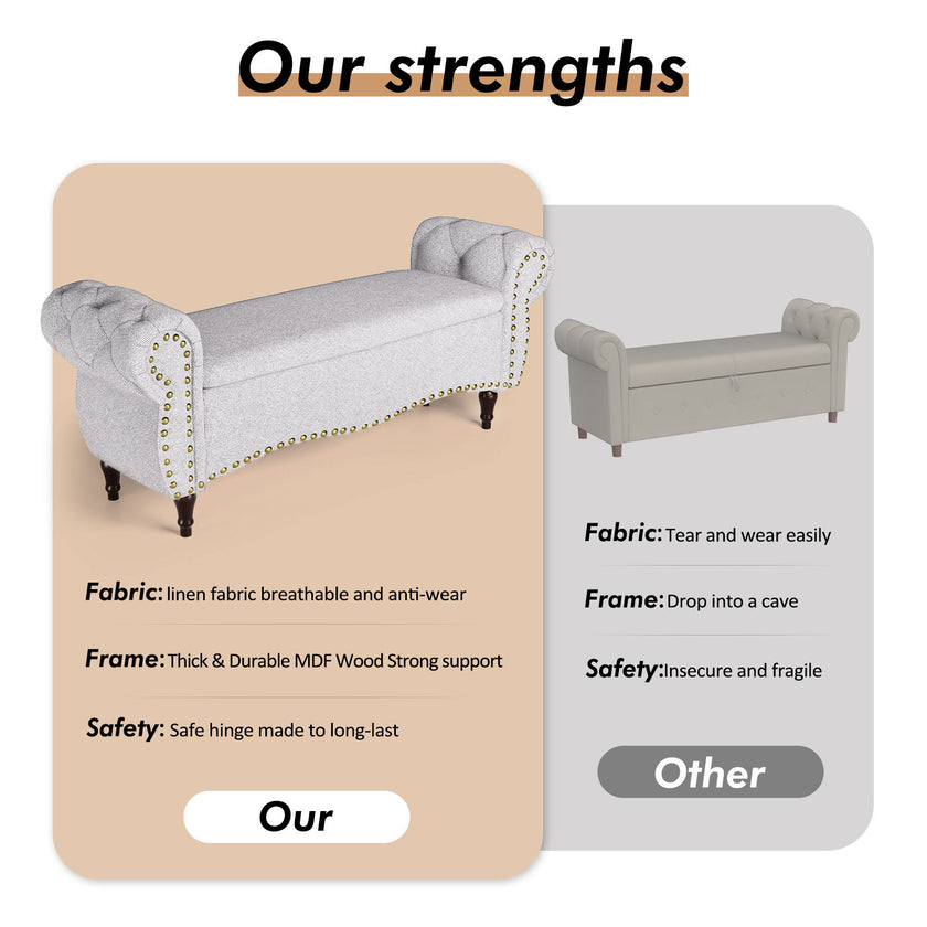 53 Length Upholstered Bench & Ottoman