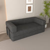 Convertible Sleeper Sofa Bed With Cylindrical Pillow, Corduroy Folding Mattress Couch With Fixed-Shape Frame, Floor Sofa Lounge Couch For Living Room Bedroom Lounge Studio Orange Red