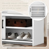 Hall Tree With Top Shelf And Storage Bench, Hallway Shoe Cabinet With Sliding Doors, Coat Rack With 5 Hanging Hooks For Entryways Hallways