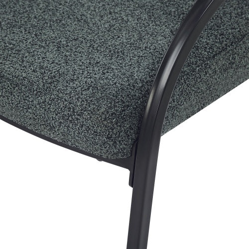 Upholstered Dining Chairs With Metal Legs Set Of 2,Dark Green Black