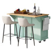 Kitchen Trolley With Rubberwood Folding Leaf Countertops