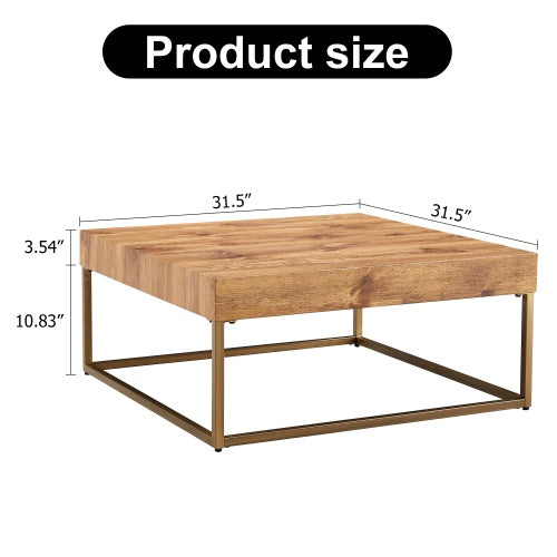 Modern Rectangular Coffee Table, Dining Table. MDF Desktop With Metal Legs. Suitable For Restaurants And Living Rooms. The Size  31.5x31.5x14.37