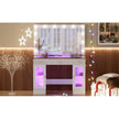 43.3 Vanity Desk With Large Mirror And Hollywood Bulbs, Modern Glass Top Makeup Vanity With Drawers And Power Outlet, Large Dressing Table With 3 Color Lighting Modes & RGB Cabinets For Bedroom