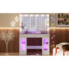 43.3 Vanity Desk With Large Mirror And Hollywood Bulbs, Modern Glass Top Makeup Vanity With Drawers And Power Outlet, Large Dressing Table With 3 Color Lighting Modes & RGB Cabinets For Bedroom