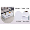 Double Rectangular Coffee Table. The Board Surface Is MDF, With White Stickers, And Both Sides Are Transparent Tempered Glass. Suitable For Living Room, Bedroom And Other Occasions