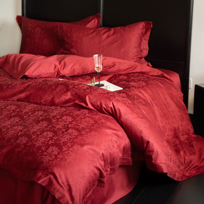 Modern Entry Lux Style Cotton Jacquard Wedding Four-piece Set