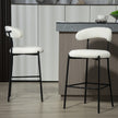 26 Counter Height Bar Stools Teddy Fabric Cover Kitchen Island Counter Bar Stool With Black Powder Coating Base And Footrest