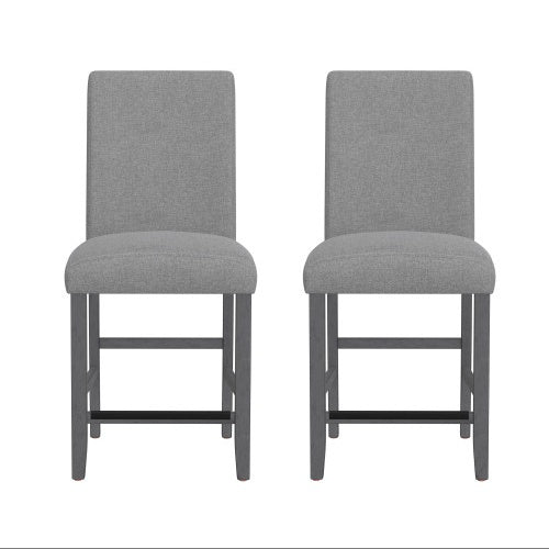 Wallace Bay Zeph Gray Upholstered Barstools, Set Of 2