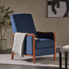 Mid Century Modern Fabric Channel   Wood Pushback Recliner