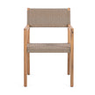 Outdoor Dining Chairs Set Of 2, Light Teak Acacia Wood Frame And Multi Light Brown PE Wicker, Ideal For Patios, Gardens
