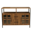 Living Room Shelves, With Two Storage Rooms, Storage Box, Modern Kitchen Utensils Cabinet, Self-service Wooden Storage Cabinet, Corridor Dining Room Transparent Glass Cabinet