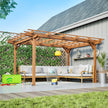 12 X 10 FT Outdoor Wood Pergola, Wooden Grape Pergola For Climbing Plant Support For Garden, Patio, Backyard, Deck, Brown