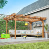12 X 10 FT Outdoor Wood Pergola, Wooden Grape Pergola For Climbing Plant Support For Garden, Patio, Backyard, Deck, Brown
