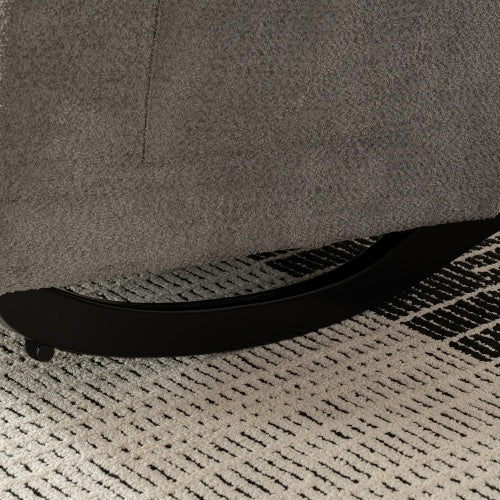 Accent Rocking Chair With Footrest High Back Rubber Wood Rocking Legs Bedroom Living Space