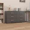 Black Color Large 6 Drawers Chest Of Drawer Dressers Table With Golden Handle