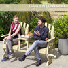 2-Seat Wooden Garden Bench With Table, Umbrella Hole, High Backrest, Armrests For Backyard, Patio, Garden, Natural Wood